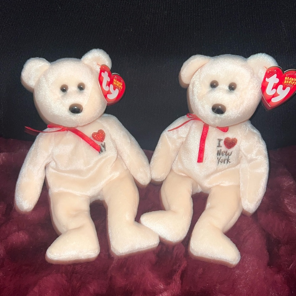 Ty Beanie Babies I Love NY and I Love New York - NWT